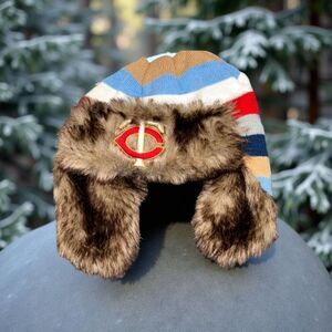 Melonwear Minnesota Twins/Pepsi Winter Ear Flap Bomber Faux Fur Hat